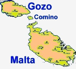 karte von malta, gozo und comino